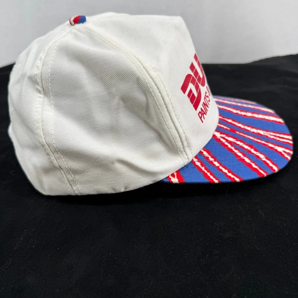 Vintage Duron Paints Wallcoverings‎ Snapback Hat White Blue Red Made USA